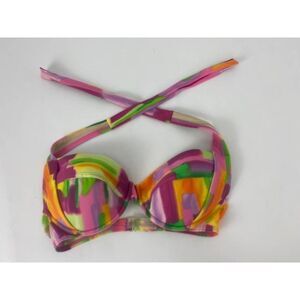 Victoria's Secret Swimsuit Top Colorful Bikini Halter Beach Swim - Size 36C